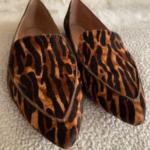 Madewell Lou Loafer Animal Print calf hair flat